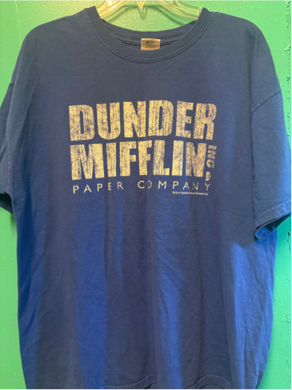 Men's Gildan Dunder Mifflin Graphic T-Shirt Blue XL